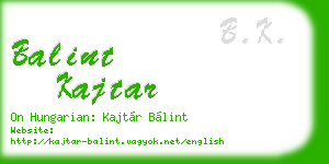 balint kajtar business card